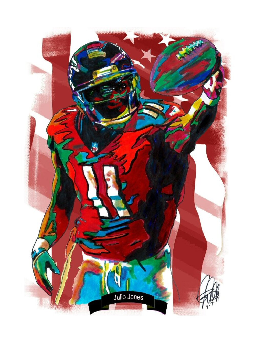 Julio Jones Atlanta Falcons Football Poster Print Wall Art 13x19